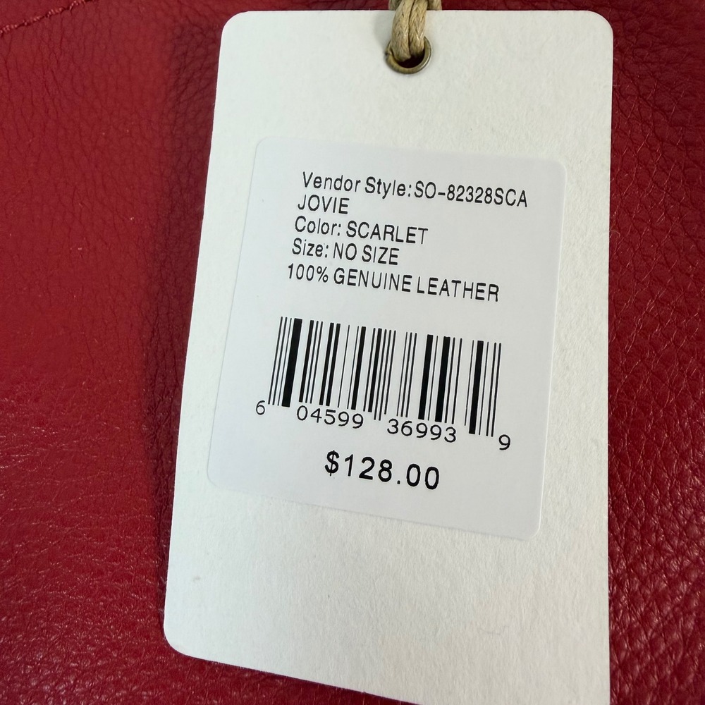 New HOBO Jovie Scarlet Red Leather Mini Bucket Bag Gold Chain NWT - Picture 10 of 10
